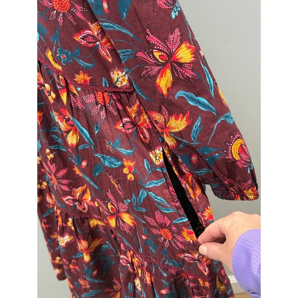 Sundance NWOT Eternal Summer Dress Boho Floral Tiered Midi Dress‎ Size S